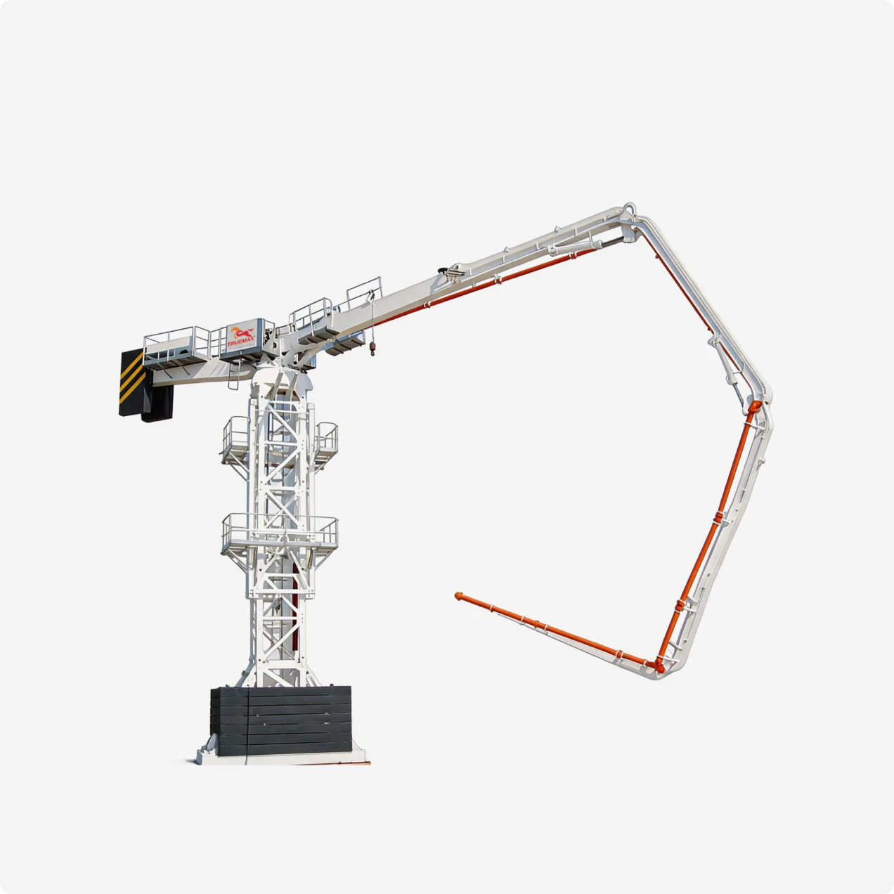 PB38BT-4R-E Lattice Tower Concrete Placing Boom — 38 m Radius, 40 m Free-Standing